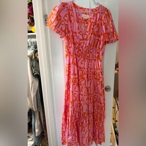 Anthropologie Pink and Orange Somerset Maxi